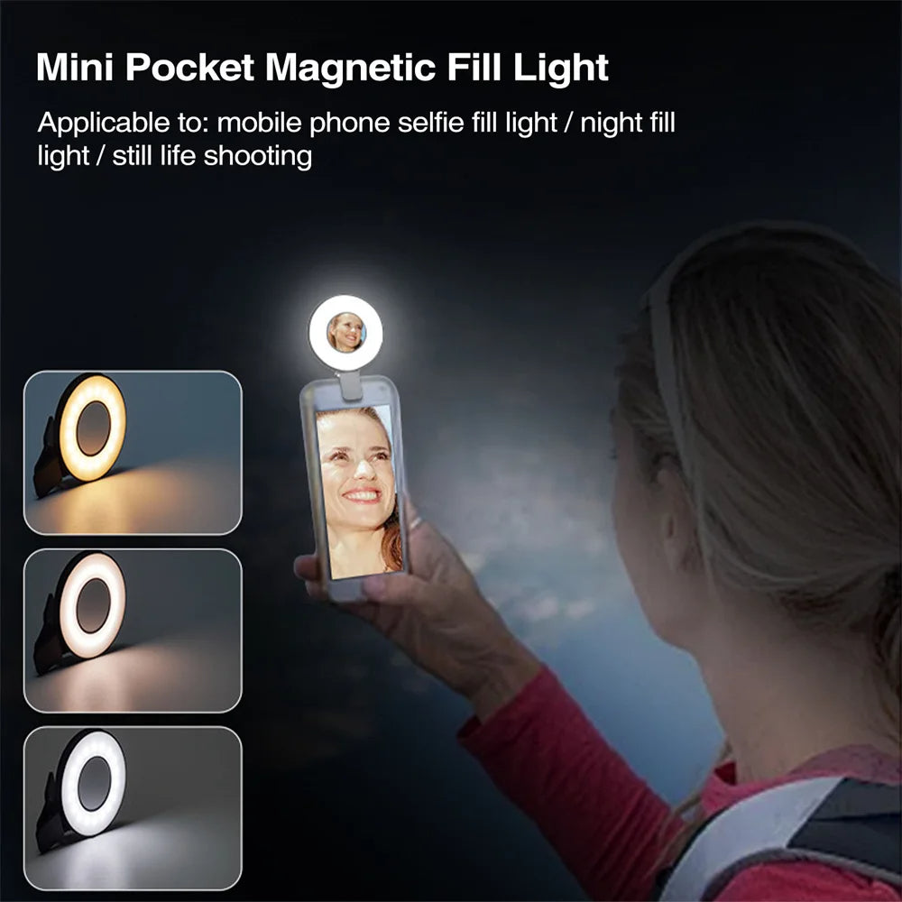 Magnetische Clip-On Smartphone Ring LED Lamp