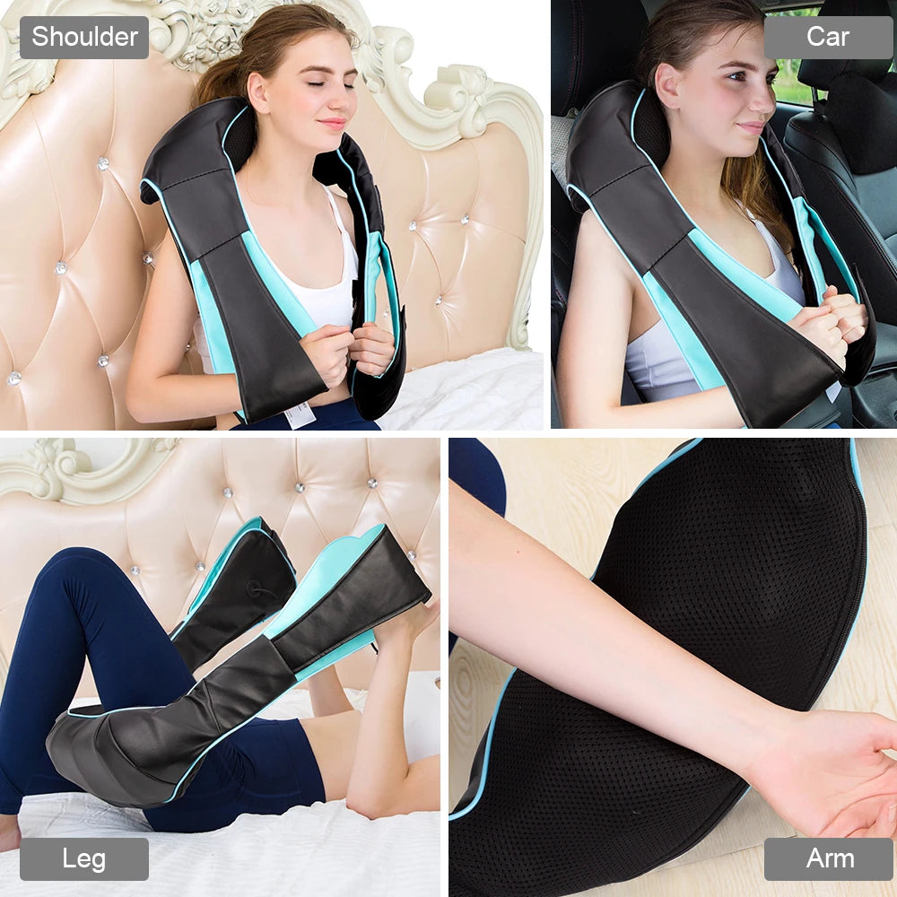 U-vormige Elektrische Shiatsu Rug-, Nek- en Schoudermassager