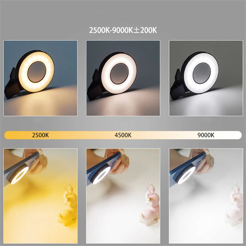 Magnetische Clip-On Smartphone Ring LED Lamp