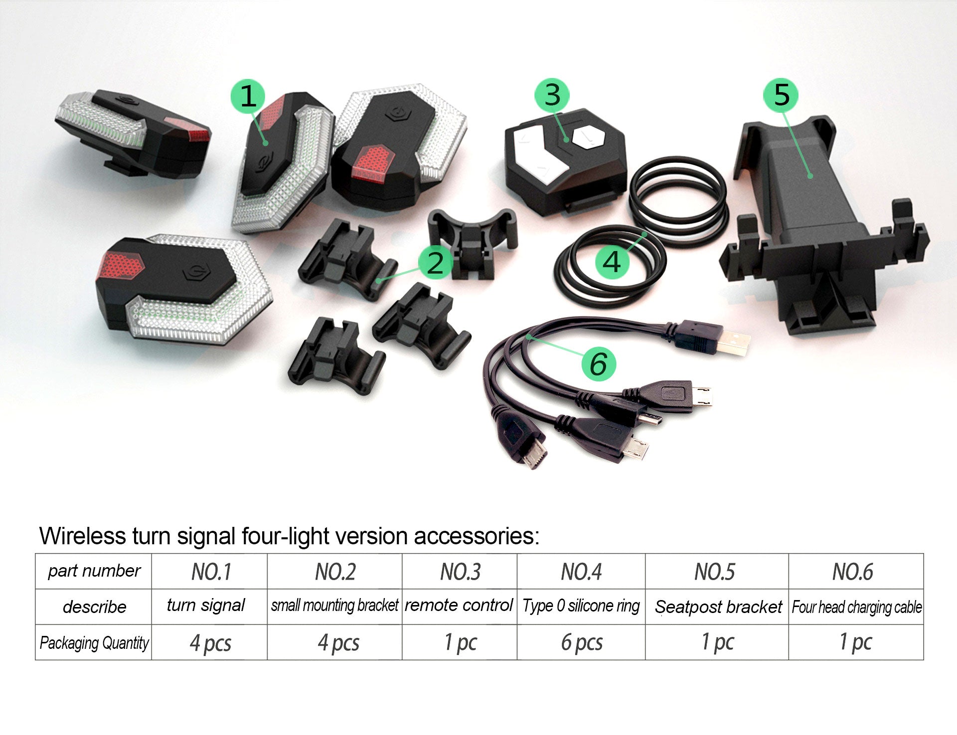 1 Set Slimme Richtingaanwijzers voor Fiets