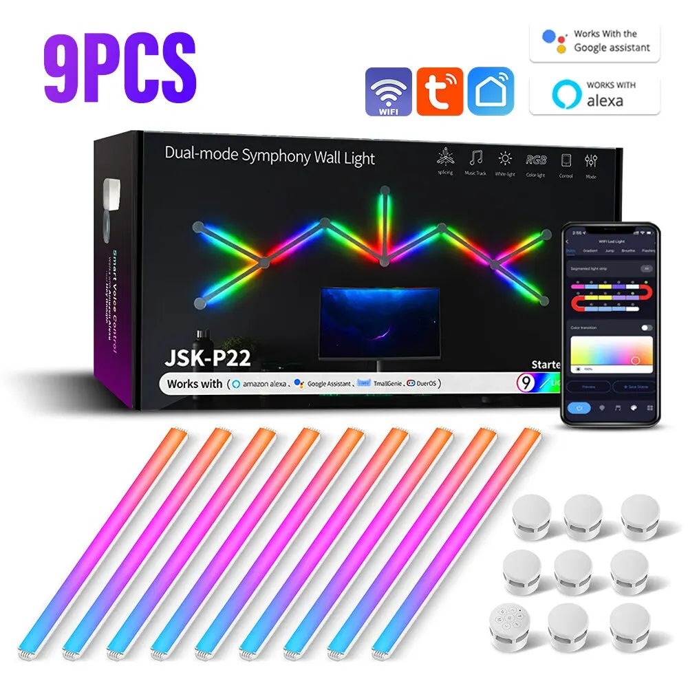 WIFI LED Slimme Wandlamp Lichtbalk RGBIC