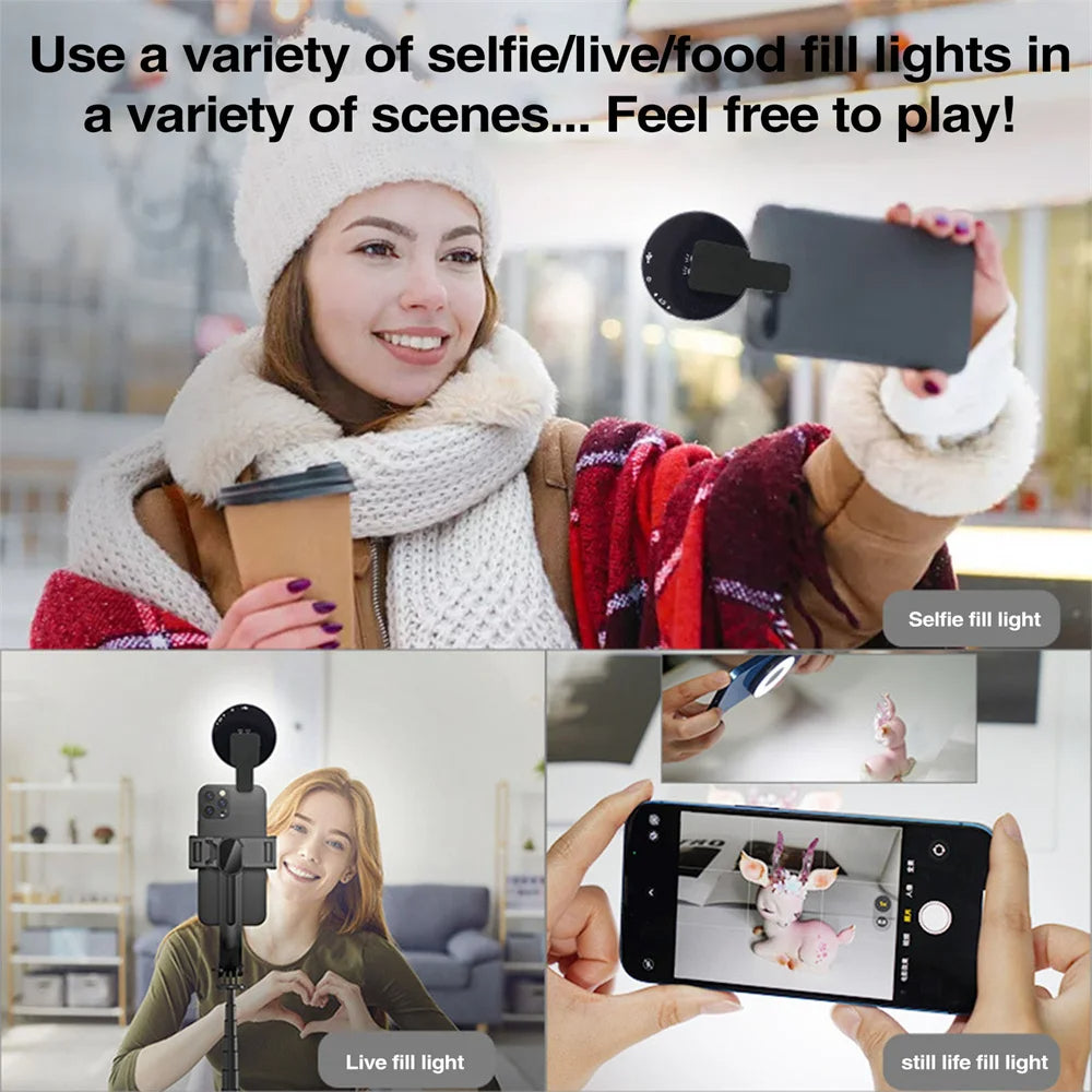 Magnetische Clip-On Smartphone Ring LED Lamp