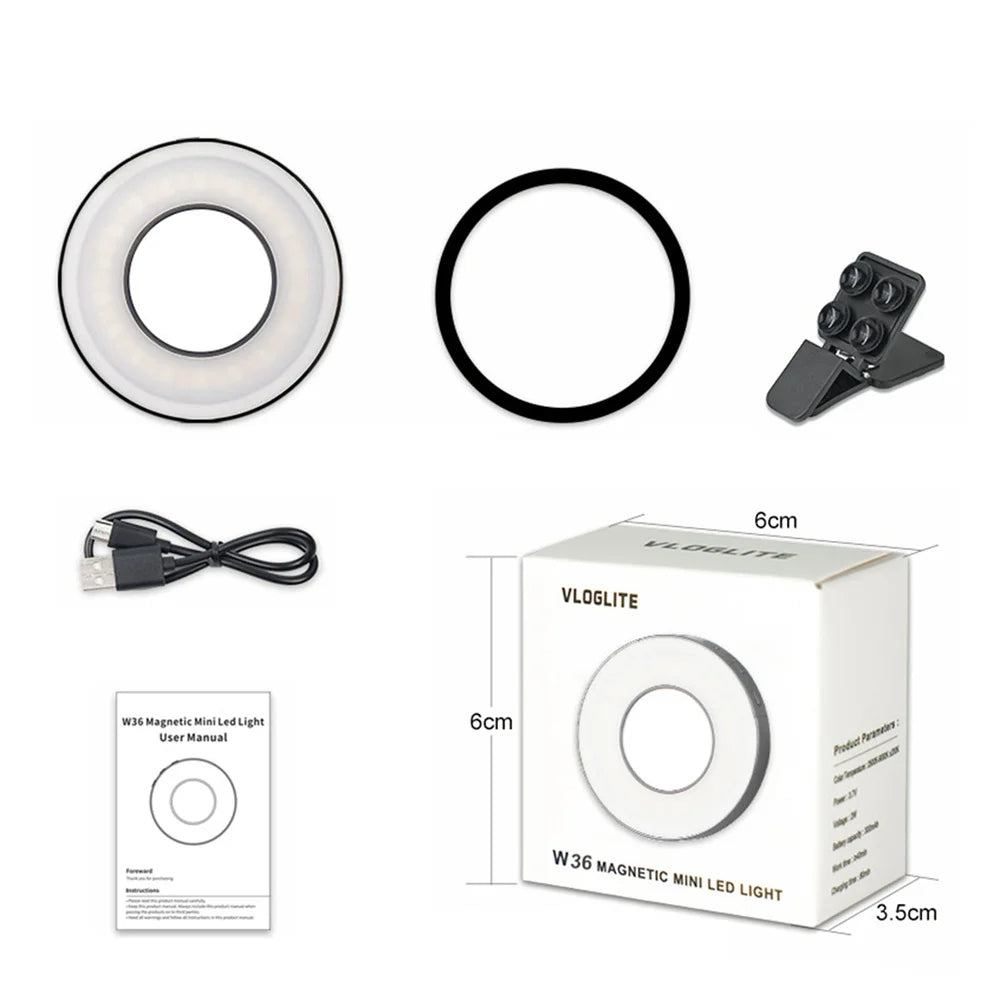 Magnetische Clip-On Smartphone Ring LED Lamp